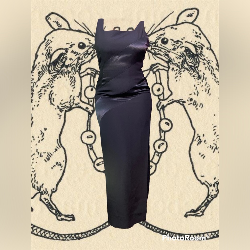 Vtg floor length gown w/side slit